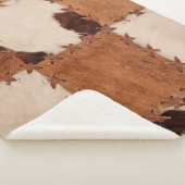 Sluit lederen patchwork gestructureerde achtergron sherpa deken (3/4)
