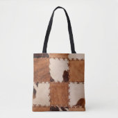 Sluit lederen patchwork gestructureerde achtergron tote bag (Voorkant)