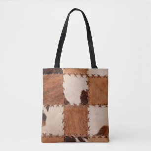 Sluit lederen patchwork gestructureerde achtergron tote bag
