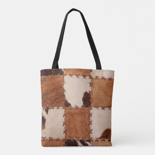 Sluit lederen patchwork gestructureerde achtergron tote bag (Achterkant)