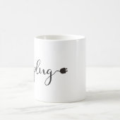 Sluit met de Tekst van het Manuscript en Stop af Koffiemok (Center)