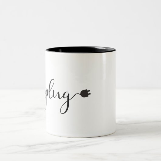 Sluit met de Tekst van het Manuscript en Stop af Tweekleurige Koffiemok (Center)