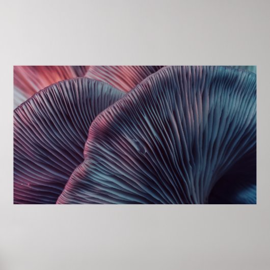 Sluit mooie paddenstoelen in het licht poster (Voorkant)