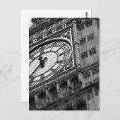 Sluit omhoog op Big Ben in zwart-wit Briefkaart (Voorkant / Achterkant)