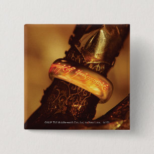 Sluit omhoog van Ring Vierkante Button 5,1 Cm