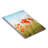 Sluit poppies op het veld. Wilde bloemen in de len Notitieboek (Rechterzijde)