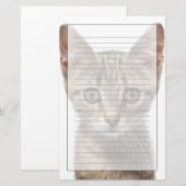 Sluit portret van een kitten af briefpapier (Voorkant / Achterkant)