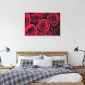 Sluit rode rozenbloemen. canvas afdruk (Insitu (Slaapkamer))