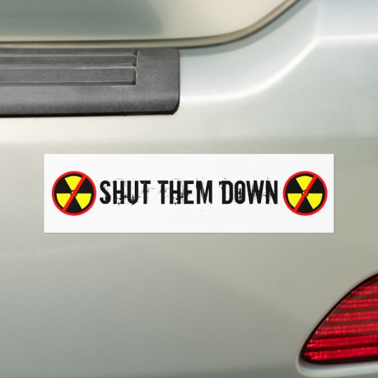Sluit ze af met aangepaste antinucleaire slogan bumpersticker (Op auto)