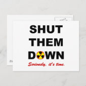 Sluit ze het anti-nucleaire Slogan Briefkaart af (Voorkant / Achterkant)