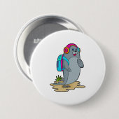 Sluiten als Hiker met rugzak Ronde Button 7,6 Cm (Voorkant /achterkant)