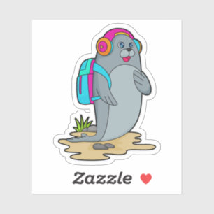 Sluiten als Hiker met rugzak Sticker