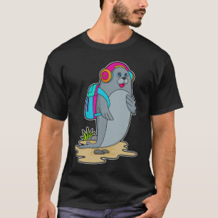 Sluiten als Hiker met rugzak T-shirt