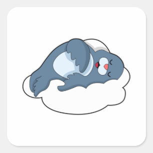 Sluiten bij slaapstand op cloud vierkante sticker