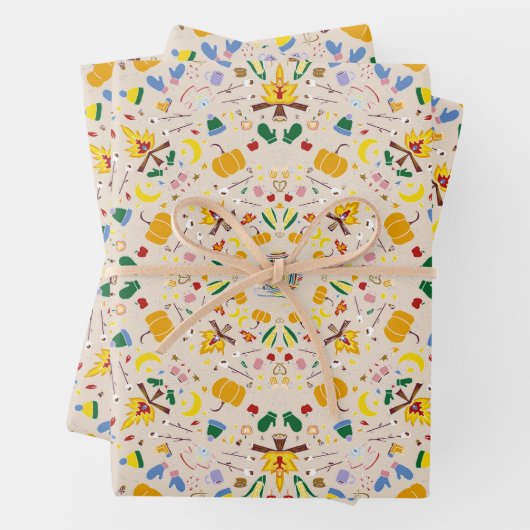 Sluiten gebreide Thanksgiving herfst gezellige Her Inpakpapier Vel (In situ)