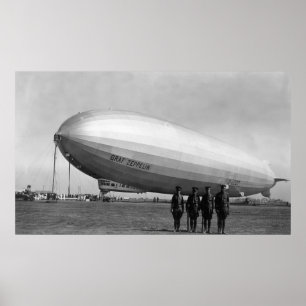 Sluiten Graf Zeppelin Blimp Uitzicht Poster