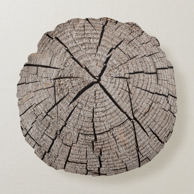 Sluiten grijze achtergrondtextuur van oud wethered rond kussen (Voorkant)