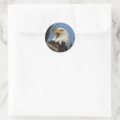 Sluiten Hoofd Shot of Bald Eagle Ronde Sticker (Tas)