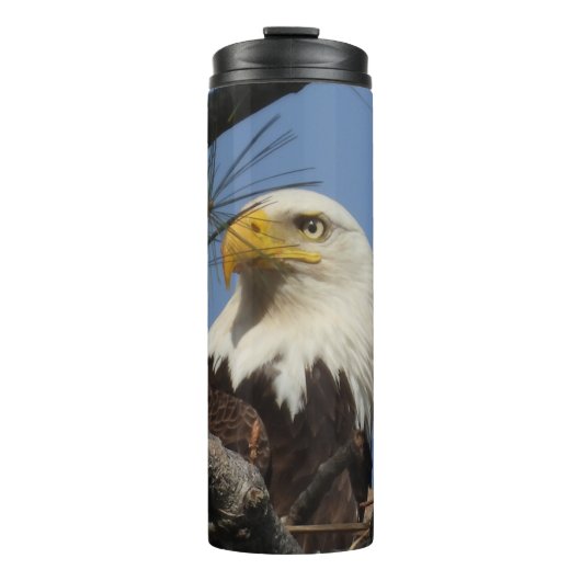 Sluiten Hoofd Shot of Bald Eagle Thermal Tumbler Thermosbeker (Voorkant)