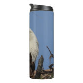 Sluiten Hoofd Shot of Bald Eagle Thermal Tumbler Thermosbeker (Geroteerd rechts)