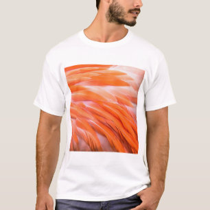 Sluiten Koraal en Roze Artistieke Flamingo Feather T-shirt