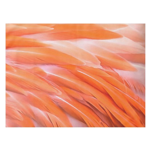 Sluiten Koraal en Roze Artistieke Flamingo Feather Tafelkleed (Voorkant (Horizontaal))