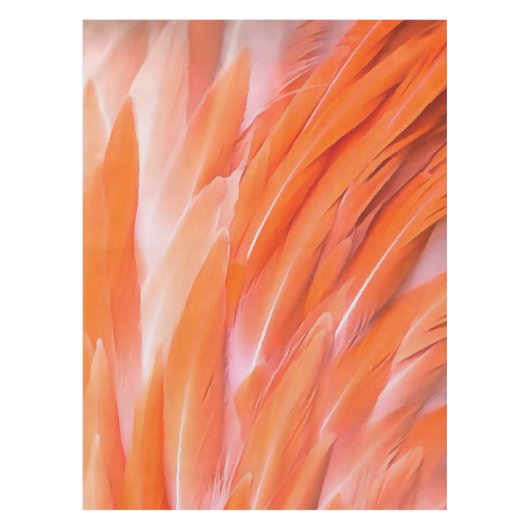 Sluiten Koraal en Roze Artistieke Flamingo Feather Tafelkleed (Voorkant)