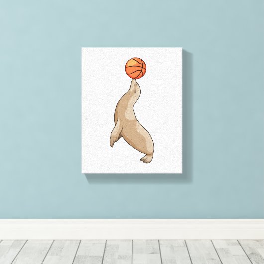 Sluiten met Basketball Canvas Afdruk (Insitu (Houten vloer))