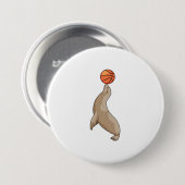 Sluiten met Basketball Ronde Button 7,6 Cm (Voorkant /achterkant)
