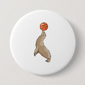 Sluiten met Basketball Ronde Button 7,6 Cm (Voorkant)