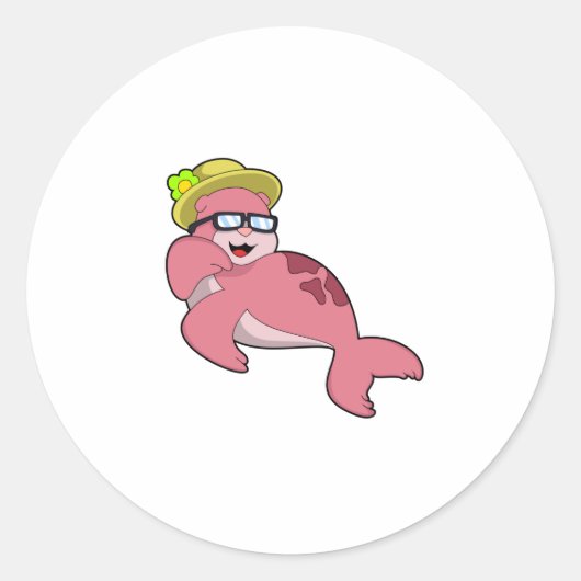 Sluiten met Glasses.PNG Ronde Sticker (Voorkant)