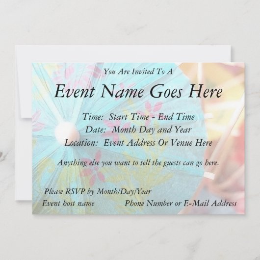 Sluiten - Papierparasol Kaart (Voorkant)