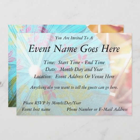 Sluiten - Papierparasol Kaart (Voorkant / Achterkant)