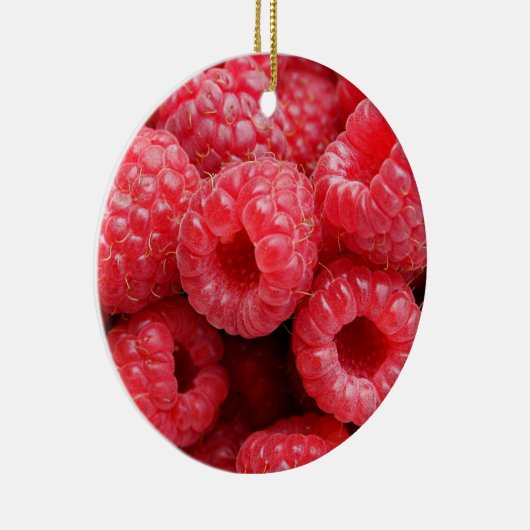 Sluiten Raspberry Background Texture Raspberries Keramisch Ornament (Rechts)