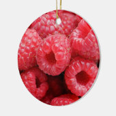 Sluiten Raspberry Background Texture Raspberries Keramisch Ornament (Links)