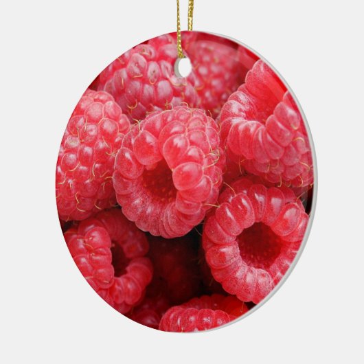 Sluiten Raspberry Background Texture Raspberries Keramisch Ornament (Links)