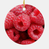 Sluiten Raspberry Background Texture Raspberries Keramisch Ornament (Achterkant)