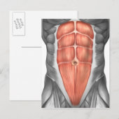 Sluiten Uitzicht van de buikspieren bij mannen Briefkaart (Voorkant / Achterkant)