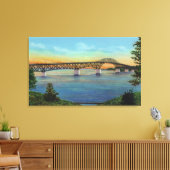 Sluiten Uitzicht van de Nieuwe Brug Canvas Afdruk (Insitu (Woonkamer))