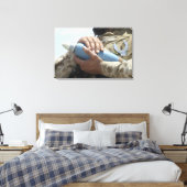 Sluiten uitzicht van een soldaat die een munitie k canvas afdruk (Insitu (Slaapkamer))