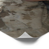 Sluiten uitzicht van een soldaat die een munitie k poster (Hoek)