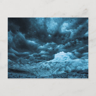 Sluiten van blauw ijs, IJsland Briefkaart