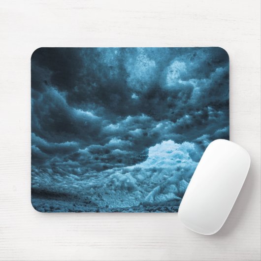 Sluiten van blauw ijs, IJsland Muismat (Met muis)