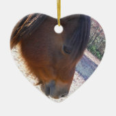 Sluiten van bruin paard, Little Brown Pony Keramisch Ornament (Voorkant)