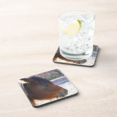 Sluiten van bruin paard, Little Brown Pony Onderzetter (Rechterzijde)