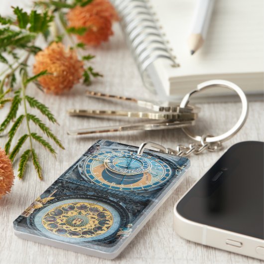 Sluiten van de Astronomische klok in Praag Sleutelhanger (Voorkant Rechts)