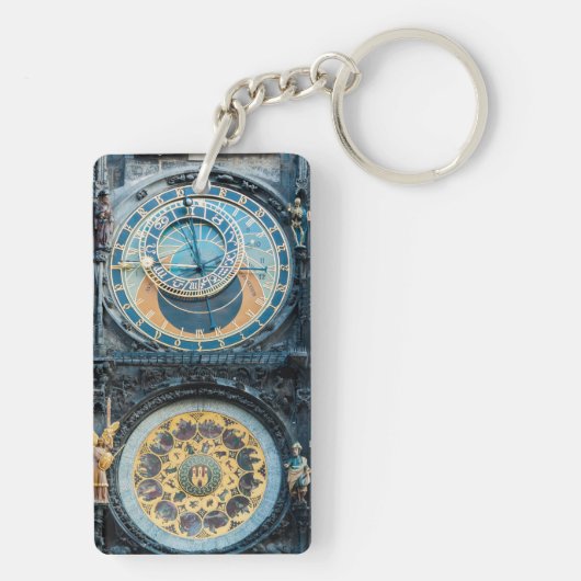 Sluiten van de Astronomische klok in Praag Sleutelhanger (achterkant)