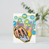 Sluiten van de hand op computermuis briefkaart (Staand voorkant)
