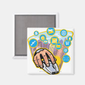 Sluiten van de hand op computermuis magneet (Voorkant / Achterkant)