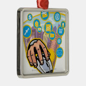Sluiten van de hand op computermuis metalen ornament (Rechts)